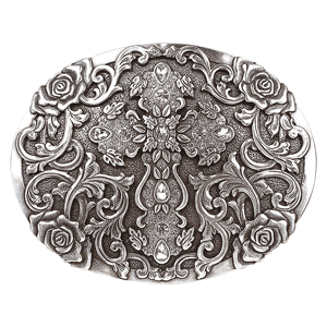 Blazin' Roxx Oval Cross Rhinestone Buckle