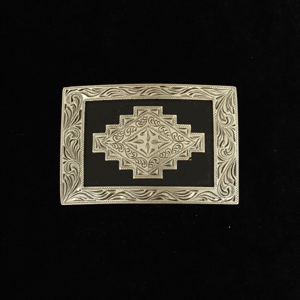 Nocona Rectangle Scroll Edge Aztec Buckle