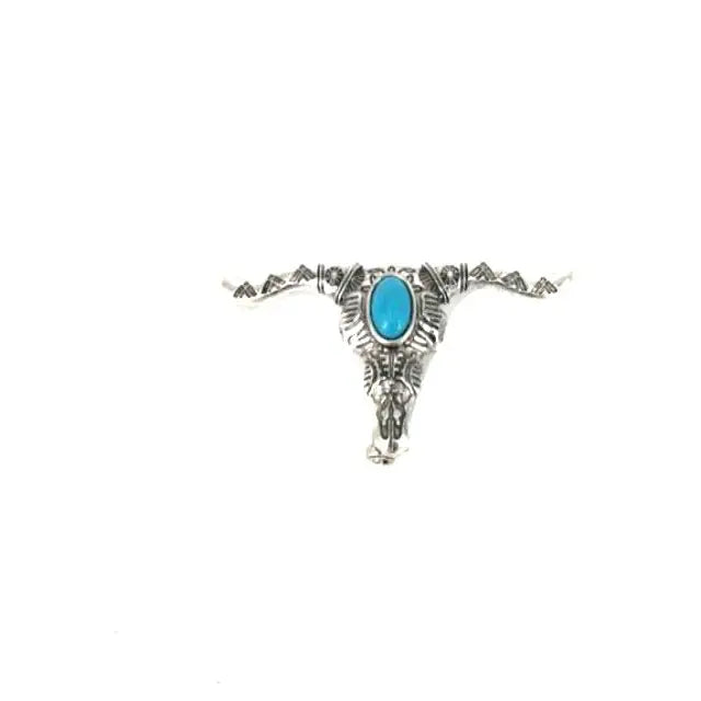 Snowing West Western Steerhead Belt Buckle