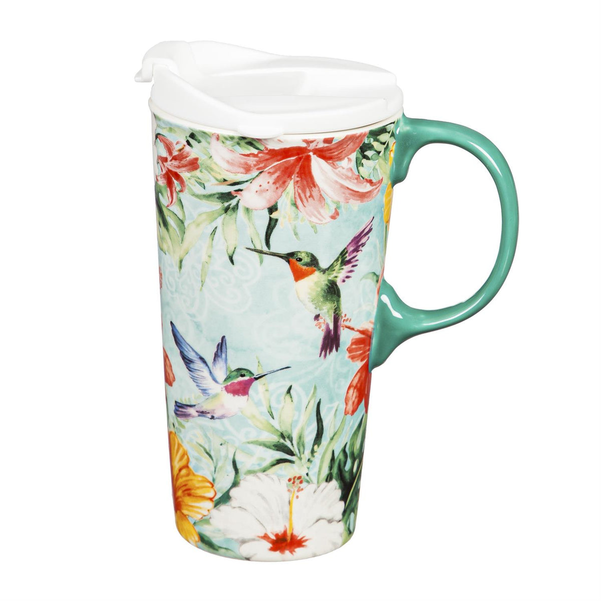 Evergreen Pollinator Garden Ceramic Perfect Cup, Humming Bird Friends