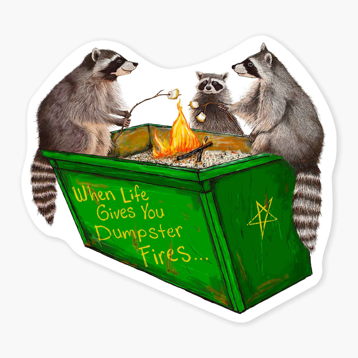 Nice Enough Stickers Dumpster Fire