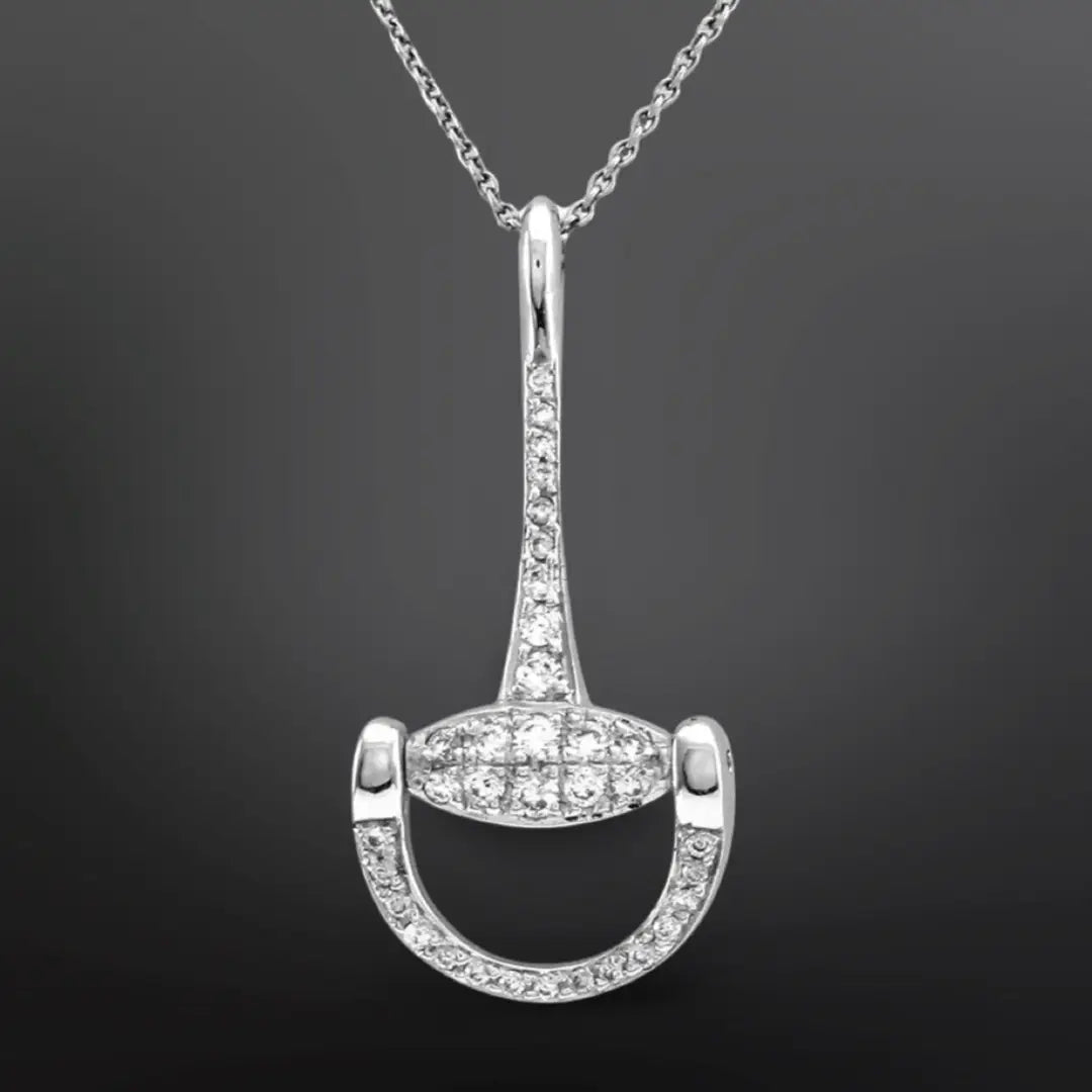 Westrian Sterling Silver Bling English Snaffle Bit Necklace