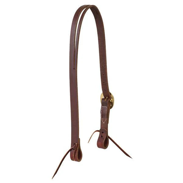 Weaver Working Tack Single-Ply Headstall with Tie Ends 1" Split Ear Brass