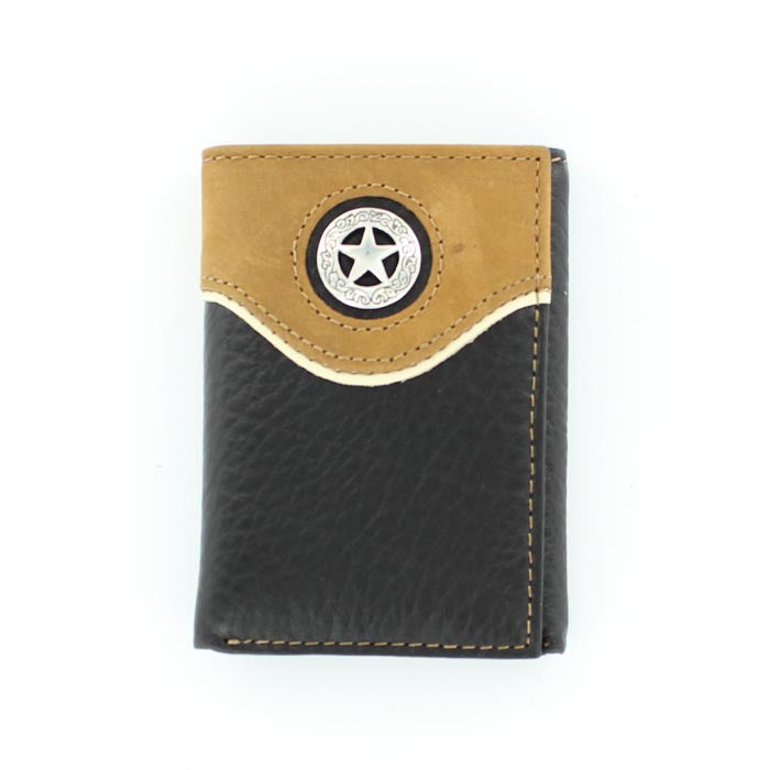 Nocona Star Concho Two Tone Trifold Wallet