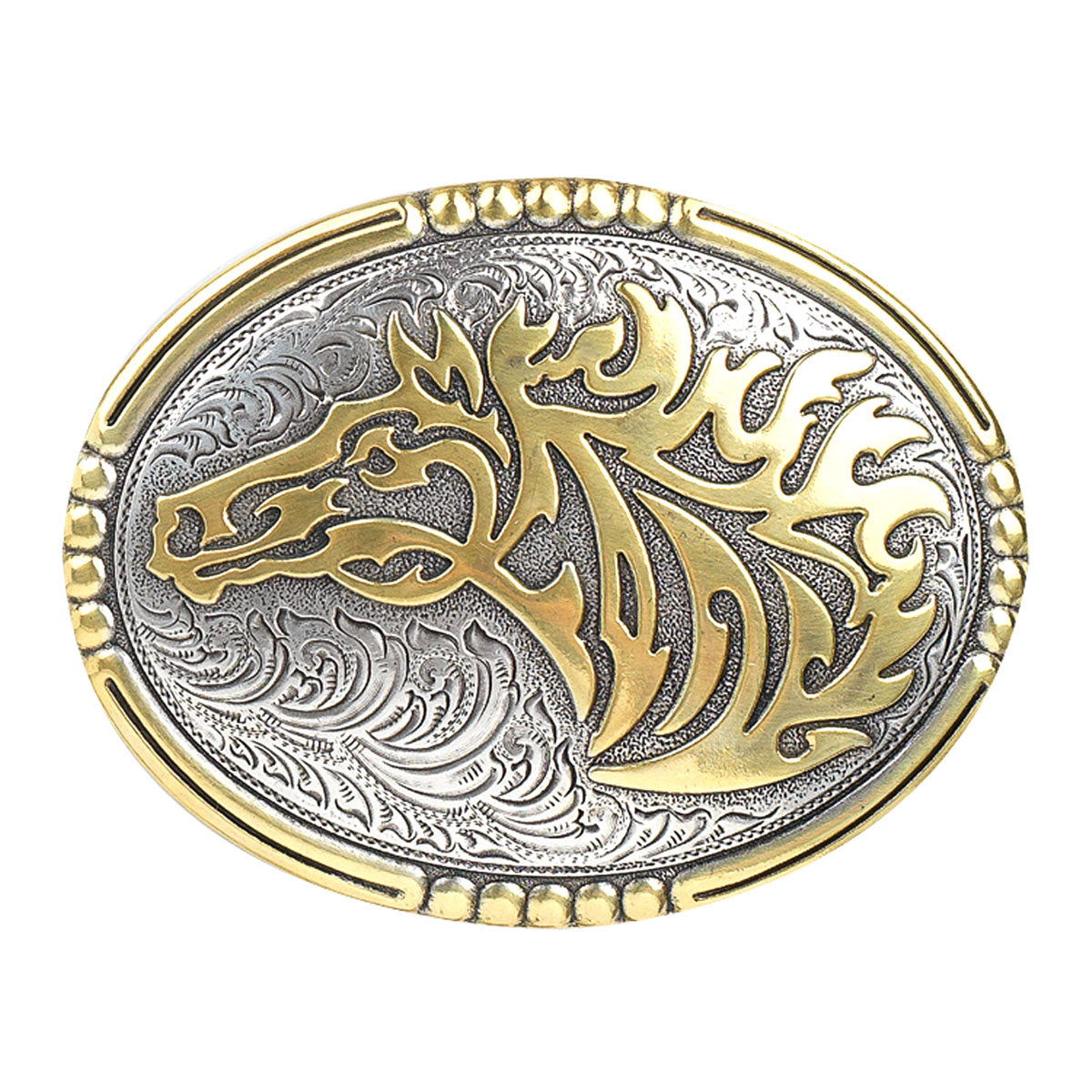 Nocona Gold Horse Head Buckle