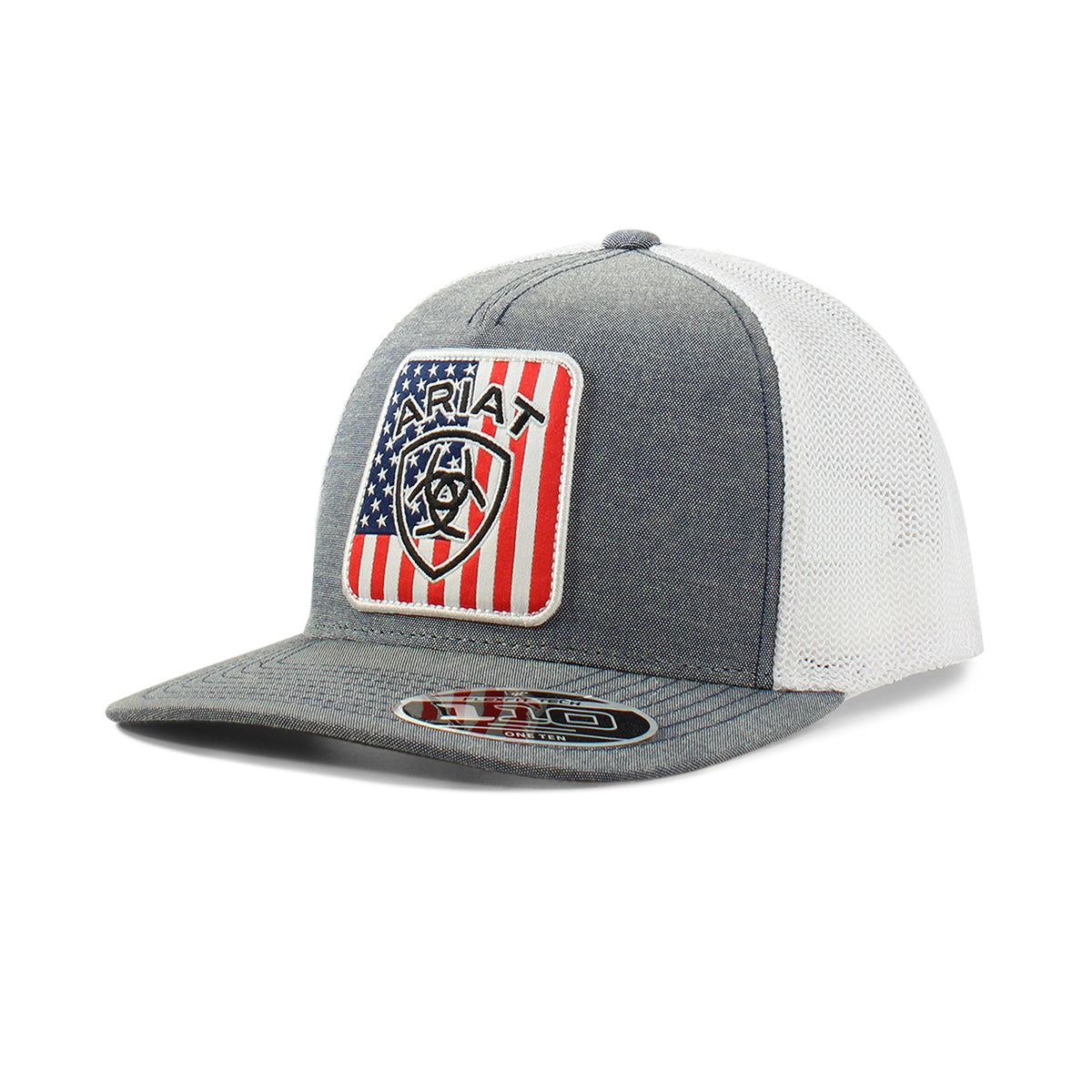Ariat American Flag Logo Patch Grey/White