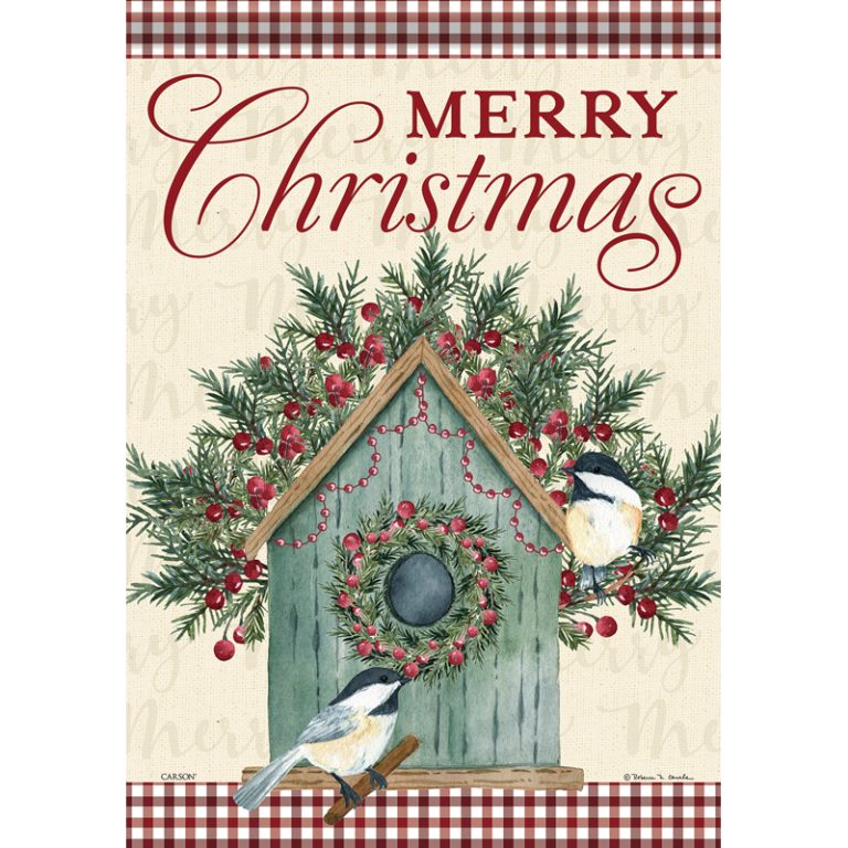 Carson Garden Flag Christmas Chickadee