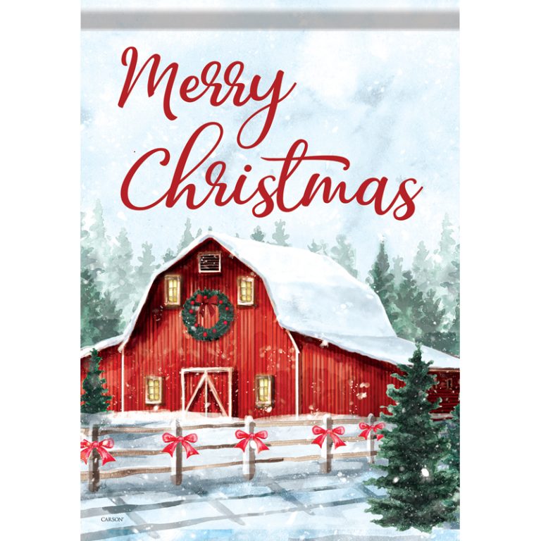 Carson Garden Flag Snowy Barns