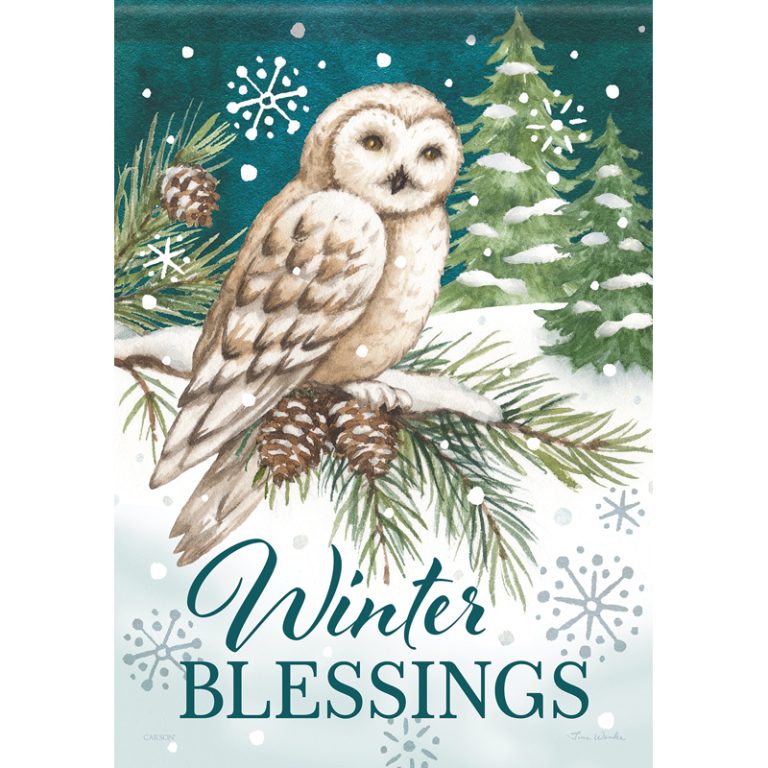 Carson Garden Flag Winter Owl