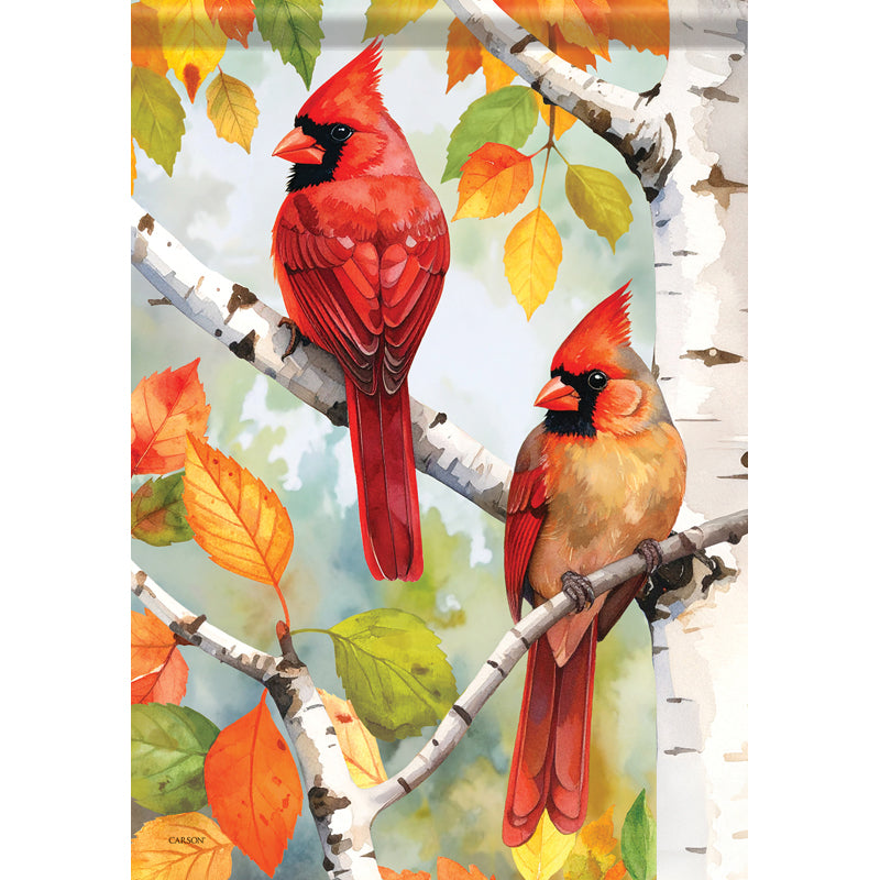 Carson Garden Flag Autumn Cardinal Pair