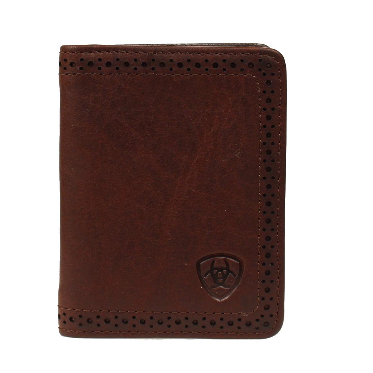 Ariat Copper Perforated Edge Bifold Wallet