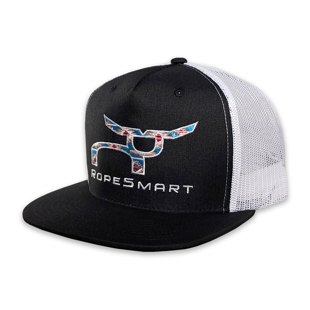 Rope Smart Black/White 5 Panel Hat