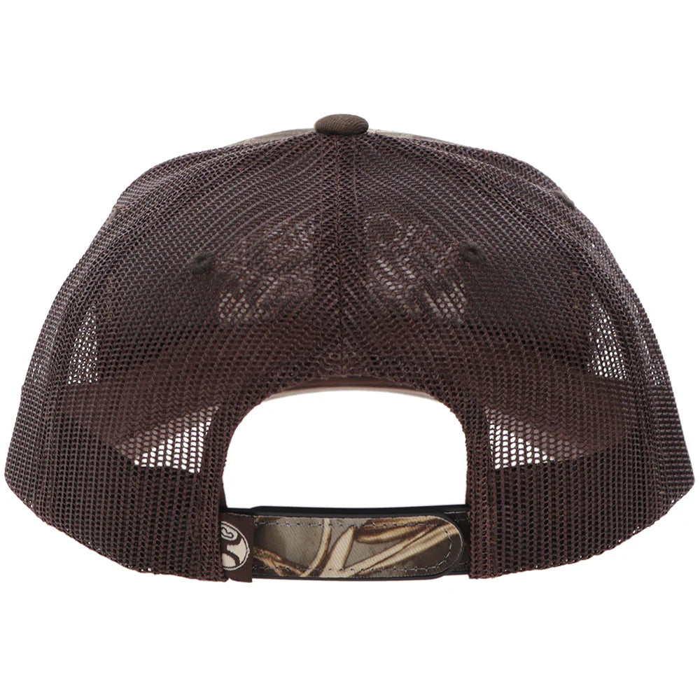 Hooey Outfitters Camo Brown 5-Panel Trucker with Brown Tan Embroidery