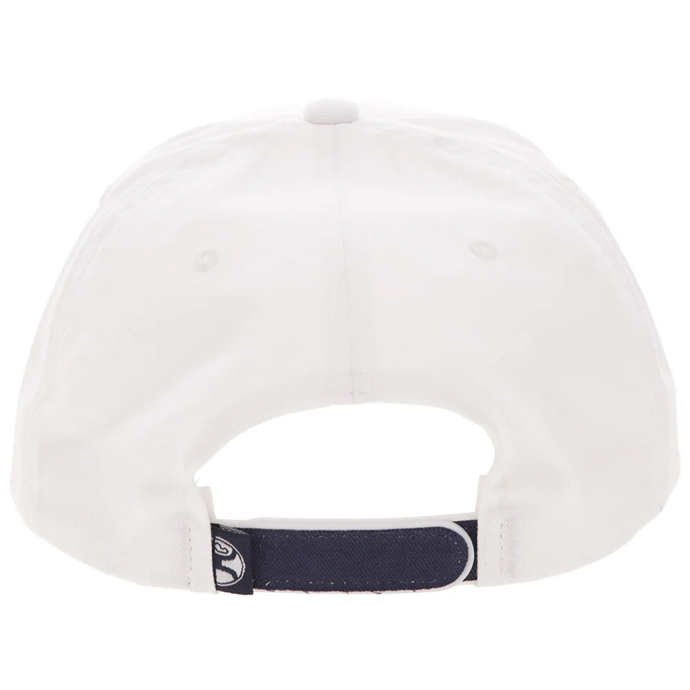 Hooey Decoy White 5-Panel Trucker with Navy Embroidery Logo