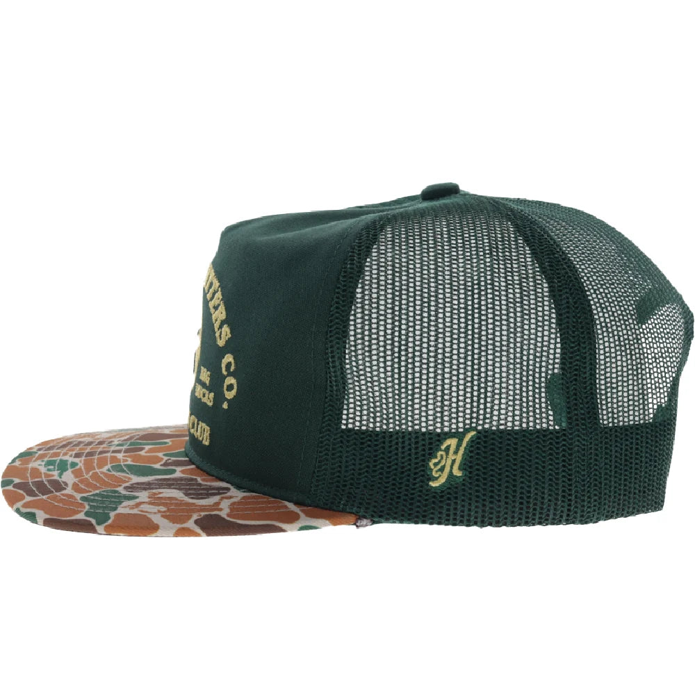Hooey Sportsman 5-Panel Trucker Snapback Hat Green/Camo