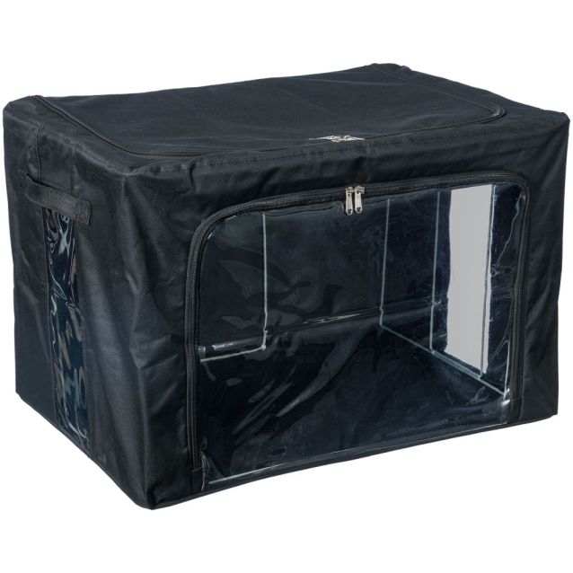 Tough 1 Collapsible Clear Window Storage Cube Black
