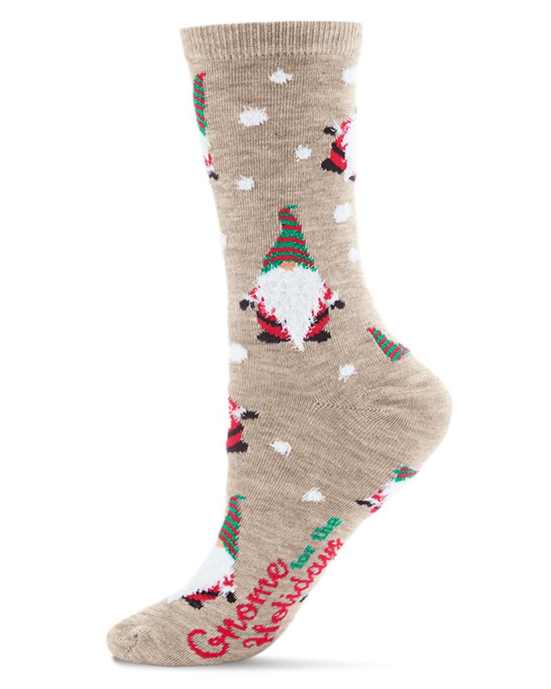 MeMoi Gnomes Holiday Khaki Crew