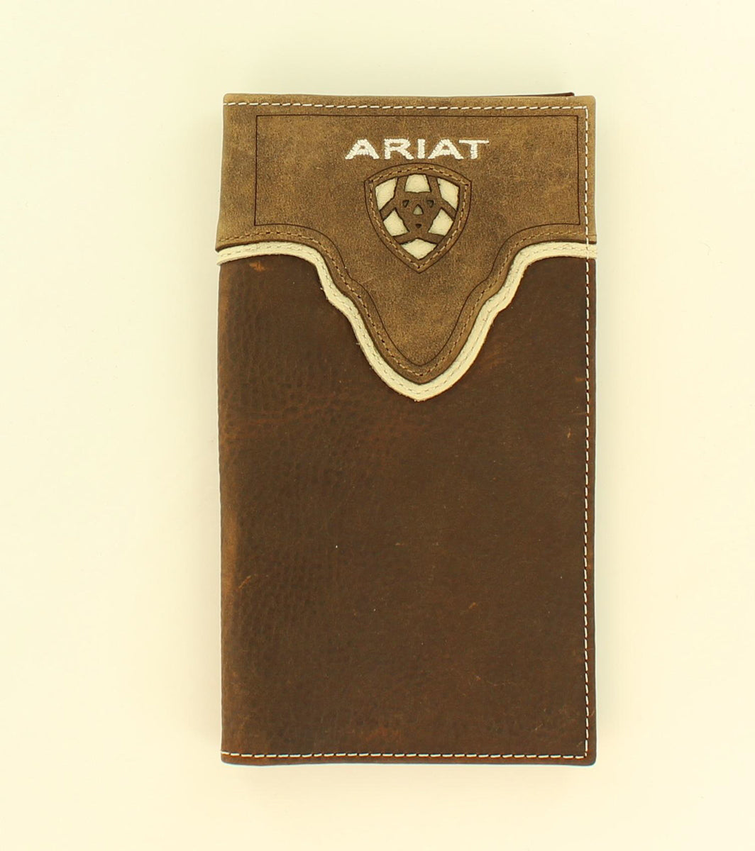 Ariat 2 Tone Logo Overlay Rodeo Wallet