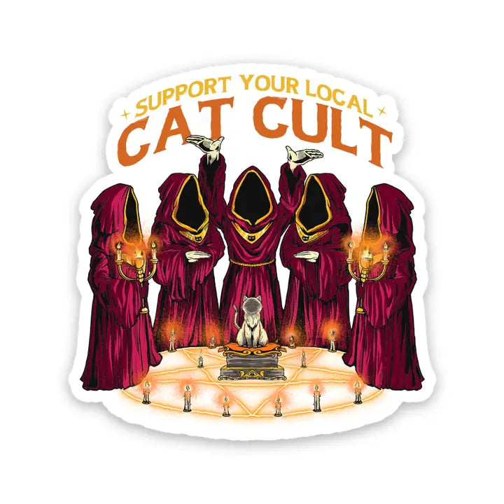 Sticker Horse Support Your Local Cat Cult