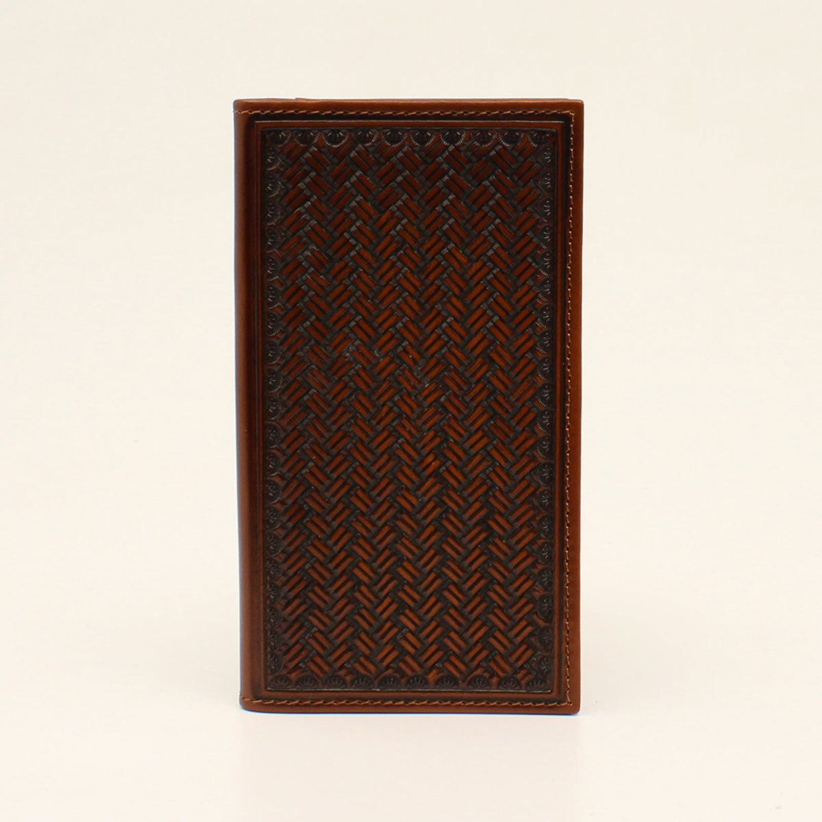 Nocona Cognac Basketweave Embossed Rodeo Wallet