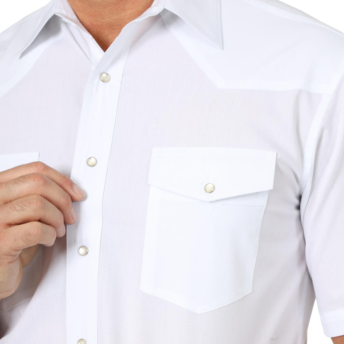 Wrangler Short Sleeve White Pearl Snap