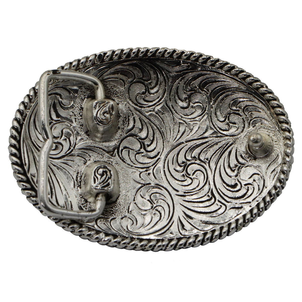 Antique Silver 'S' Initial Oval Buckle with Rope Border