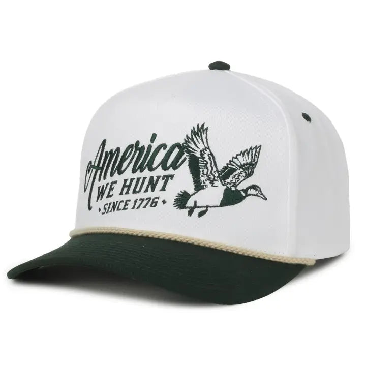 American Cattle Co We Hunt Mallards Hat White/Green