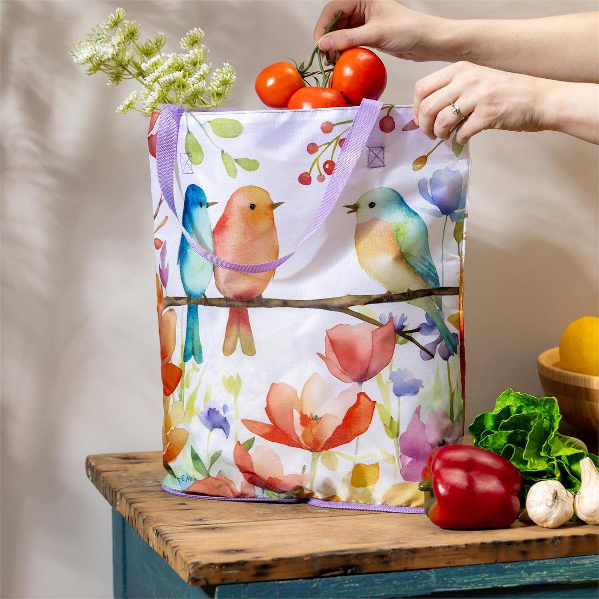Evergreen Bird Talk Tote Foldable Compact Gardening