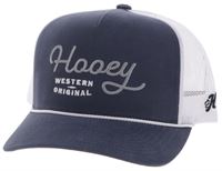 Hooey OG Blue White 5-Panel Trucker with White Stitching