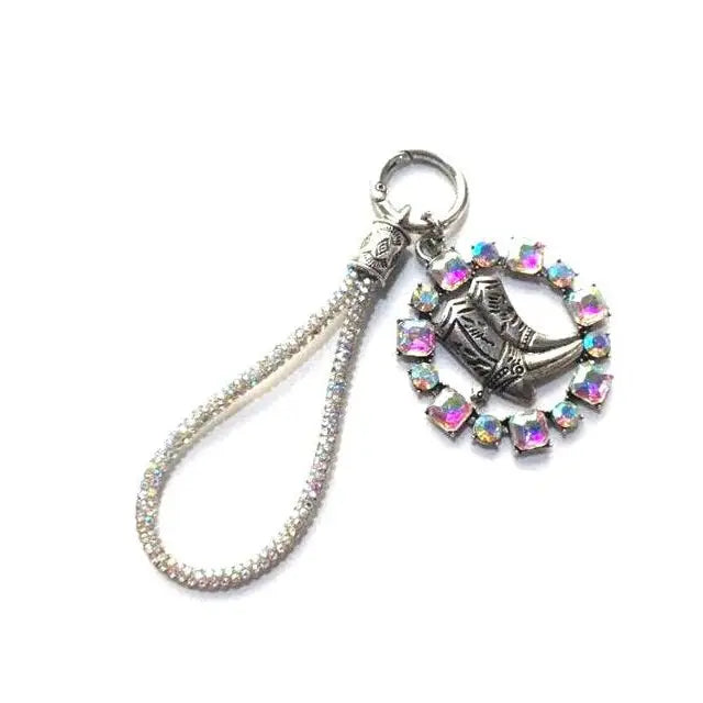 Snowing West Western Crystal Cowboy Boots Keychain