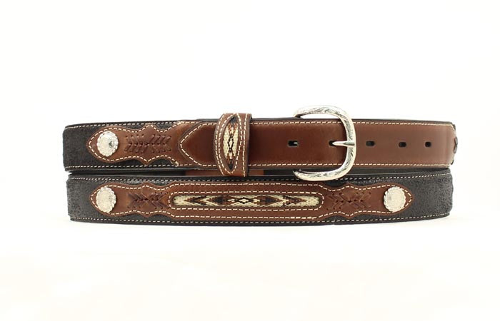 Nocona Black Fabric Inlay Belt
