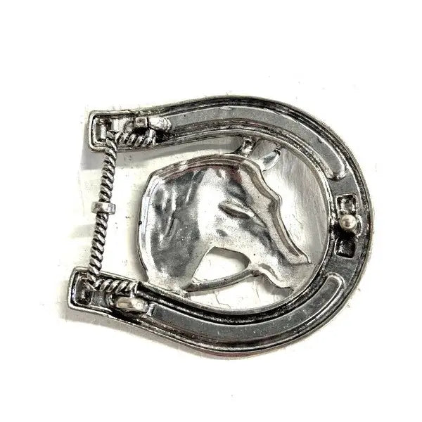 Snowing West Western Horse Head Belt Buckle