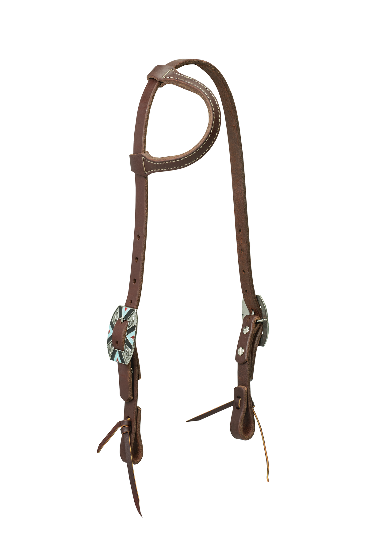 Weaver Working One Ear Headstall Roper Hardware Oiled Brown