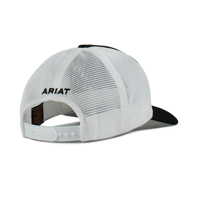 Ariat Black/Whtie Flag Logo Cap