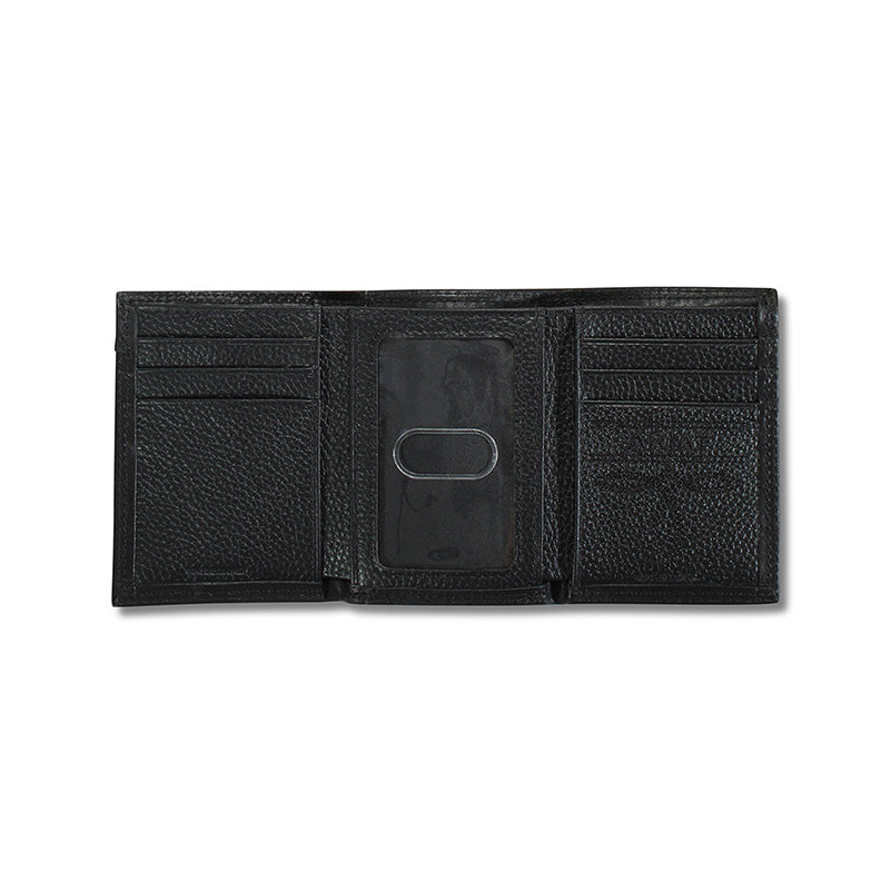 Ariat Mens Trifold Wallet Center Shield Black