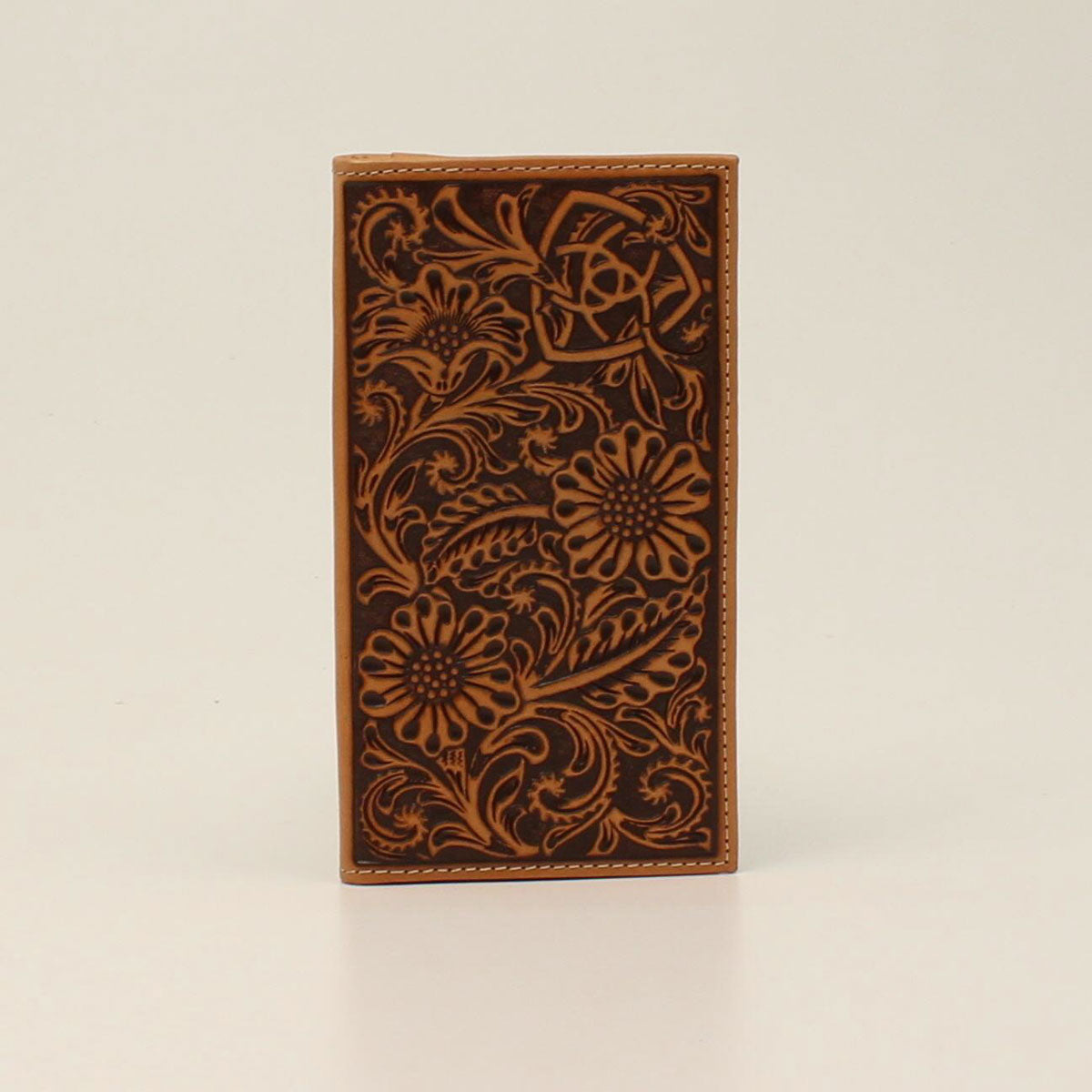 Ariat Floral Tooled Rodeo Wallet Tan