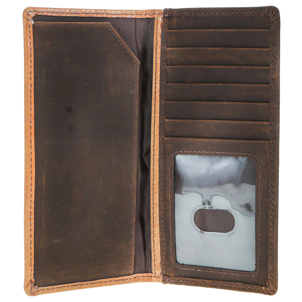 Hooey Gambler Tan Playing Card Embossed Rodeo Wallet