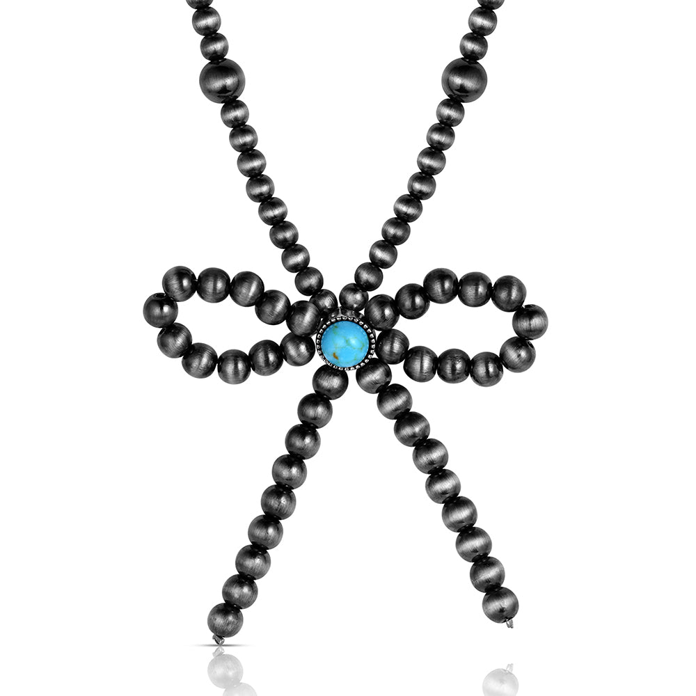 Montana Forever Tied Beaded Bow Necklace