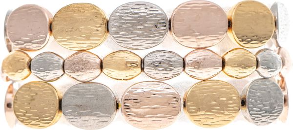 Rain Multi Textured Ovals 3 Piece Bracelet Set