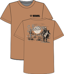 Rock & Roll Western Cowboy Graphic Tee Camel