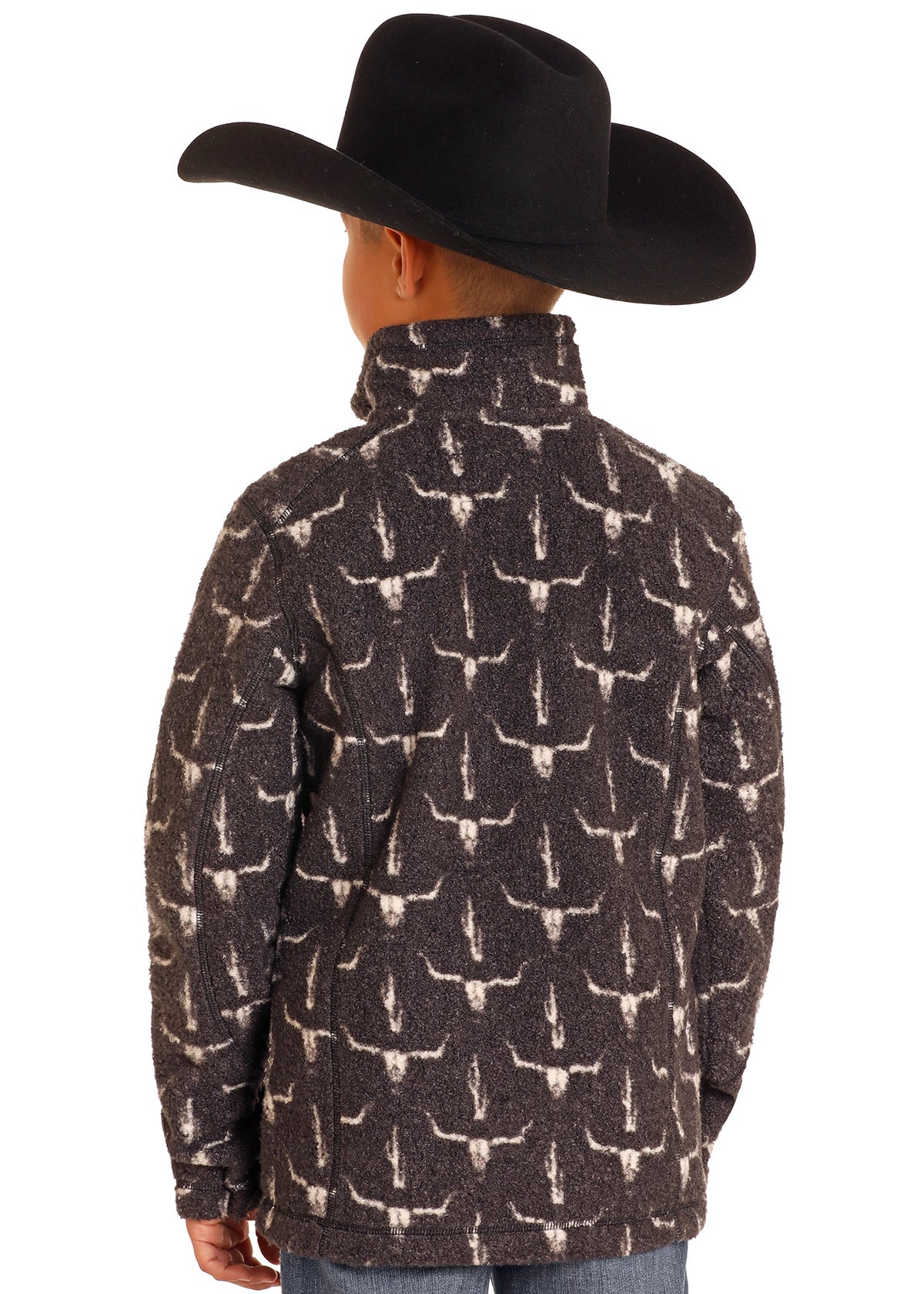 Rock and Roll Printed Berber 1/4 Zip Charcoal
