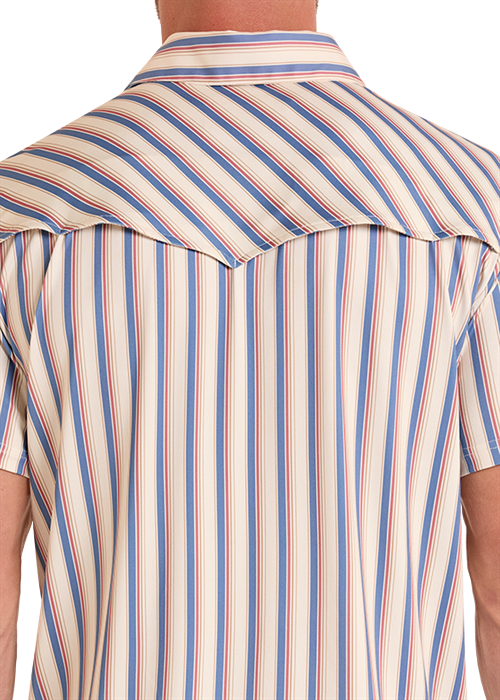 Rock & Roll Striped Wester Polo Natural