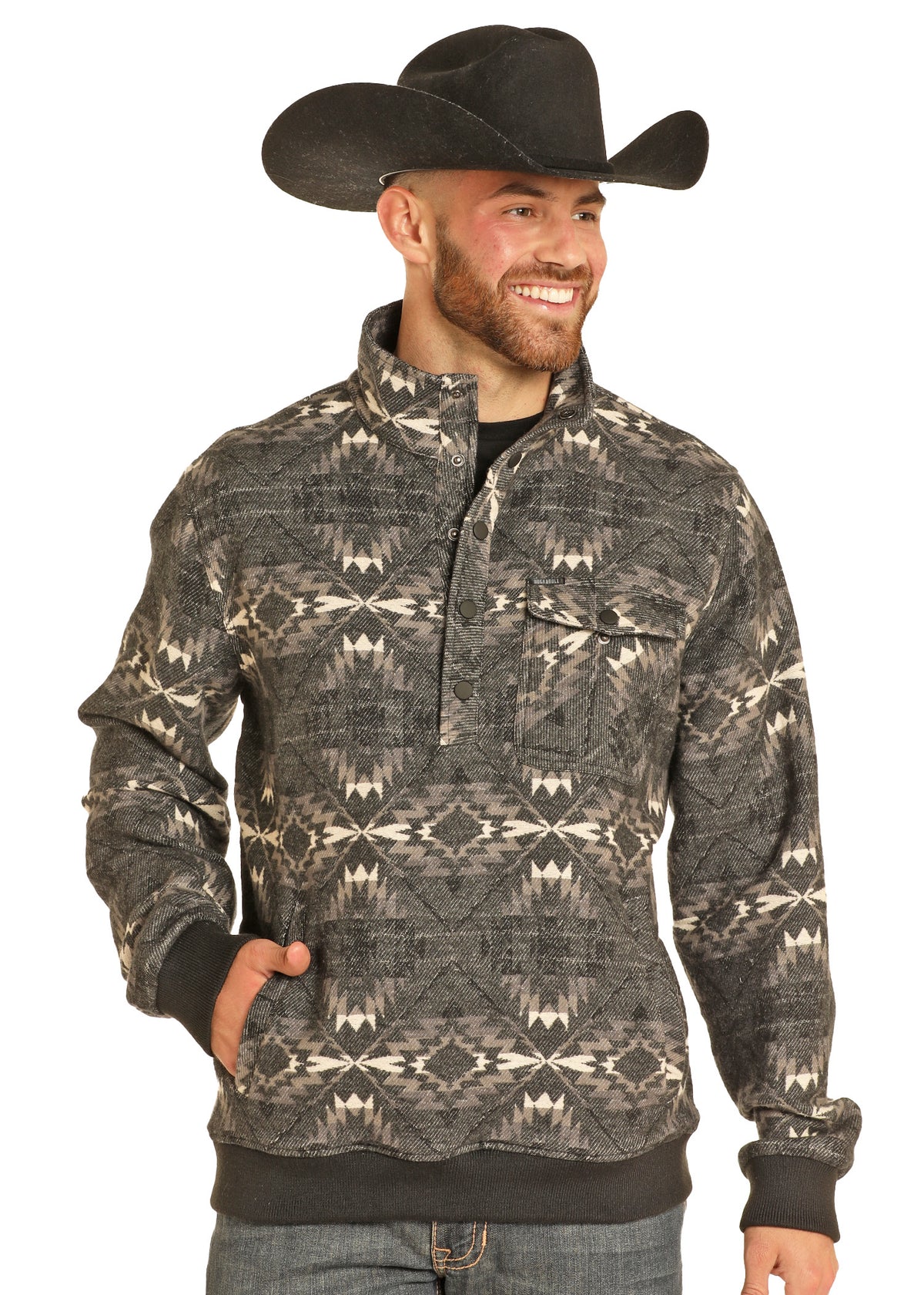 Rock & Roll Black Aztec Pullover