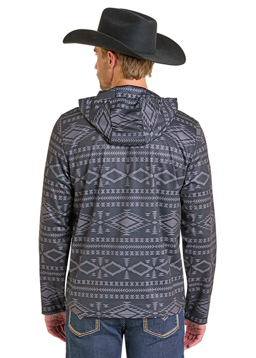 Panhandle Aztec Performance Hoodie Black