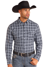 Panhandle Slim Blue Plaid Shirt
