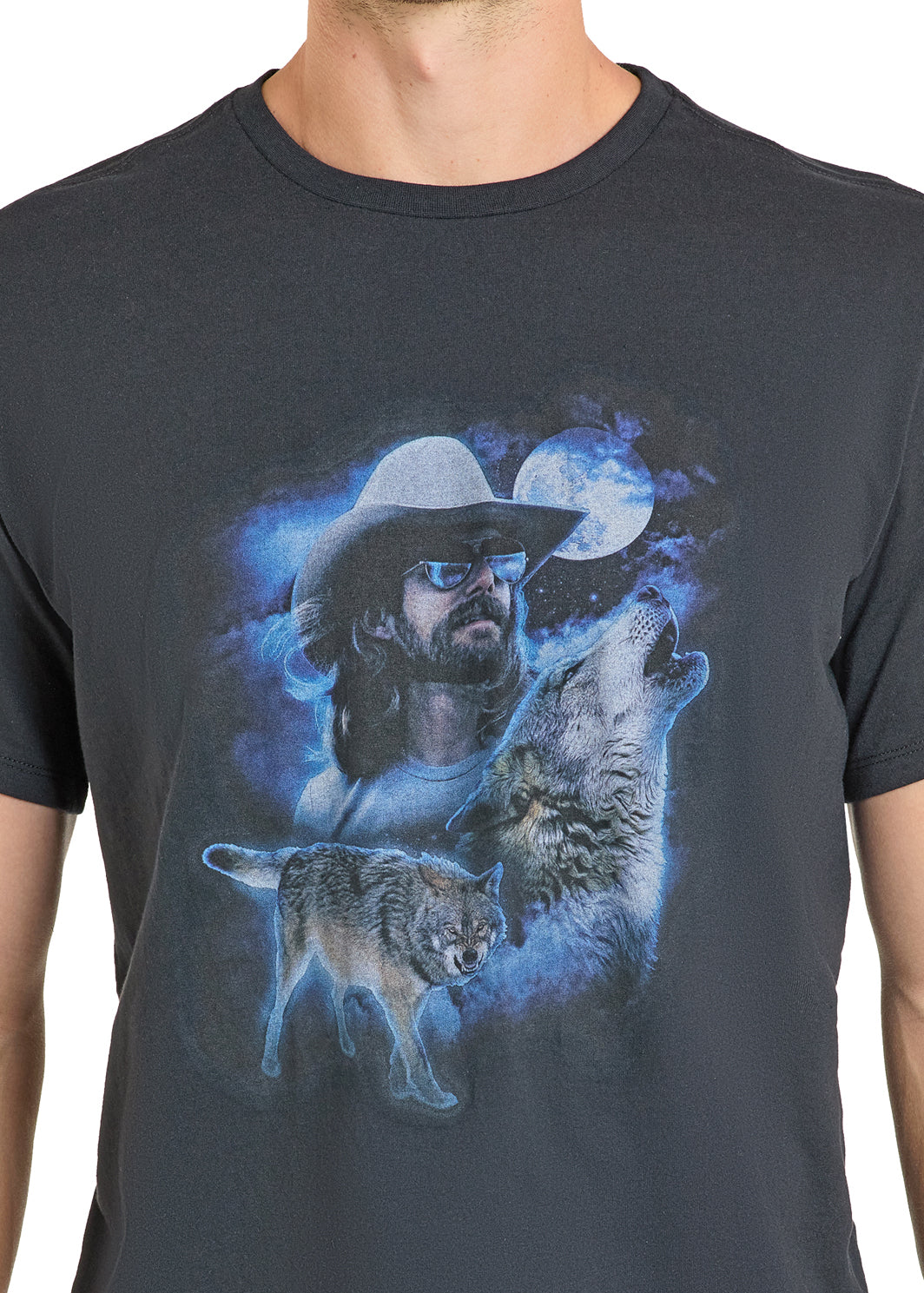 Rock & Roll Dale Brisby Moon & Wolf Tee Black