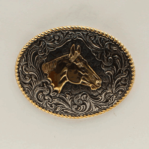 Crumrine Oval Quarter Horse Head Buckle