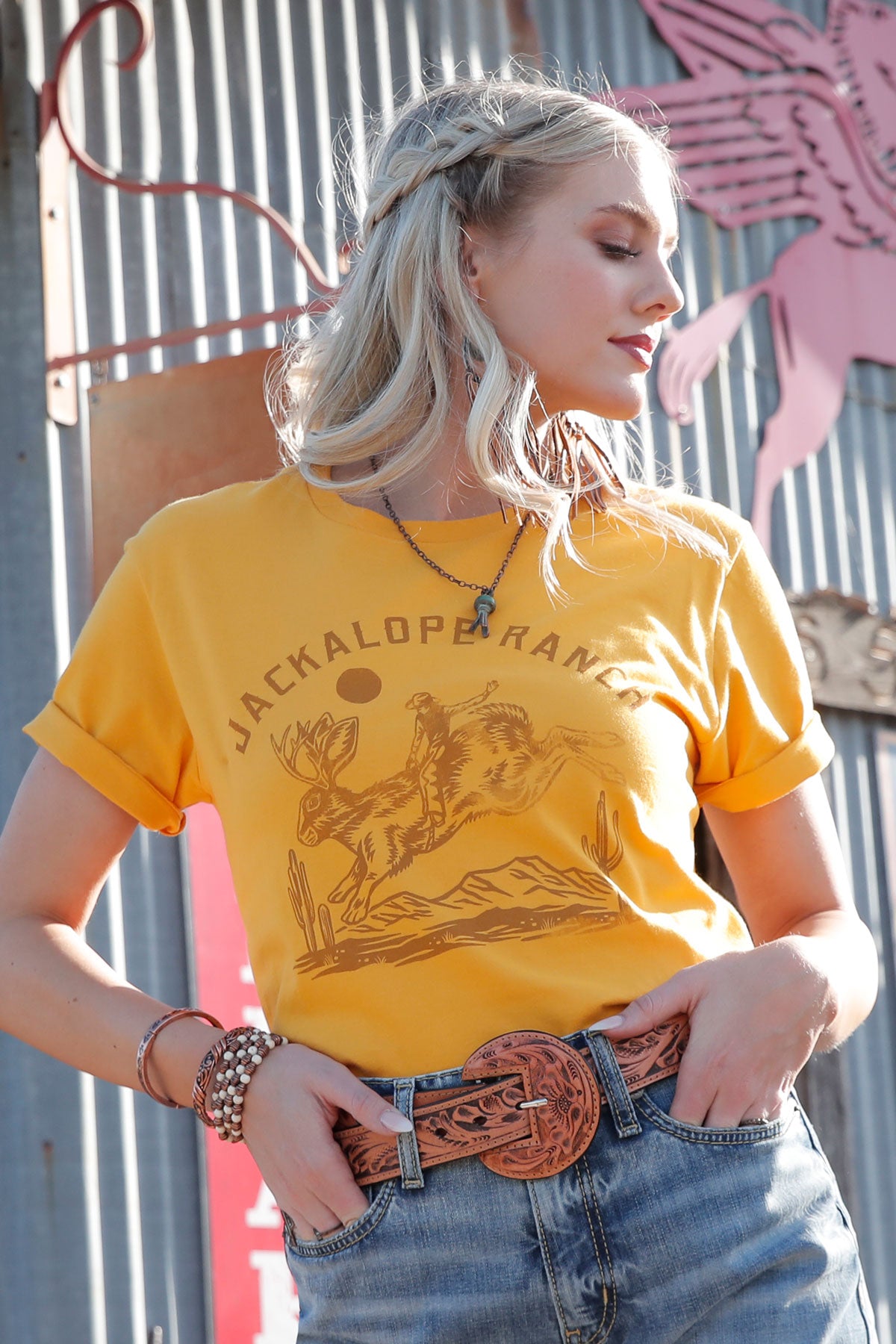Cinch Jackalope Ranch Tee Yellow