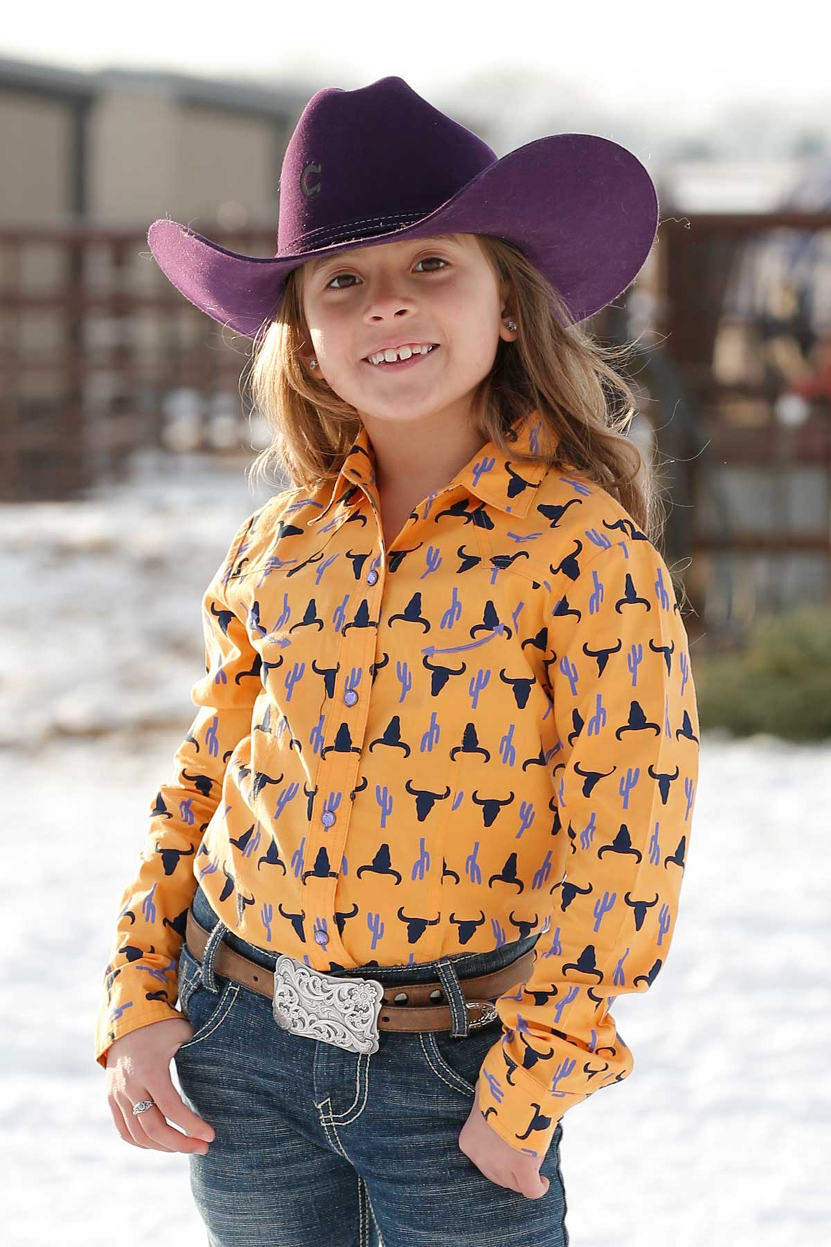 Cruel Girl Steer Head Print Shirt Gold