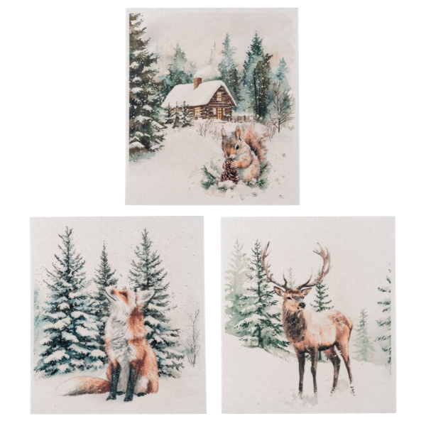 Winter Woodland Reusable Dish Cloth